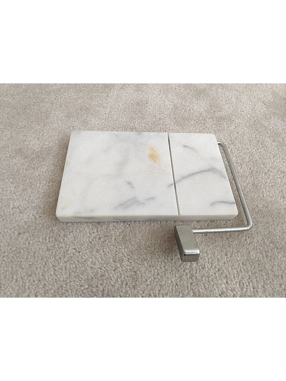 Vintage Prodyne White Marble Cheese Slicer Cutter Stone